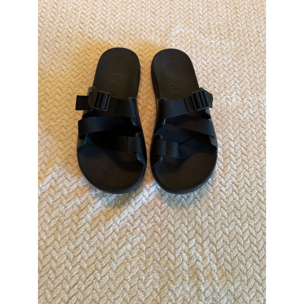 Chaco Chillos Slide Sandals Mens 12 Black Adjustable Strap Sport Recovery Shoes